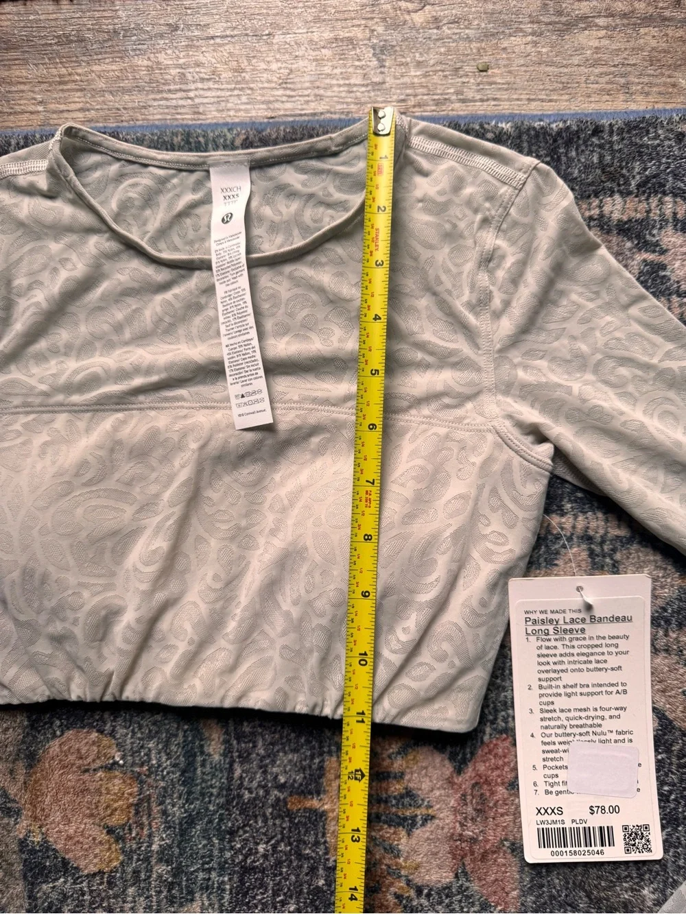 lululemon athletica Paisley Lace Bandeau Long-Sleeve Cropped Top